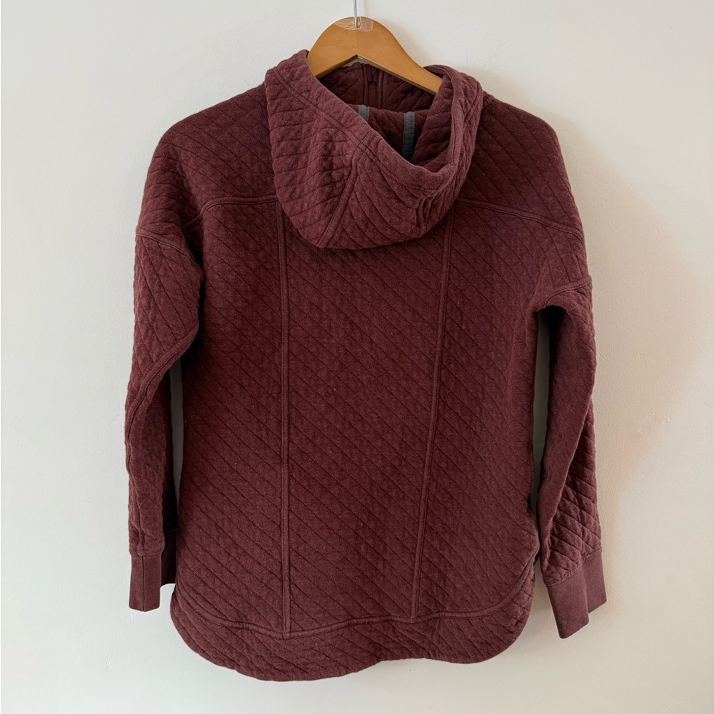 Patagonia Organic Cotton Quilted Hoody Burgundy Zip-Up Jacket Size Small - Picture 6 of 8